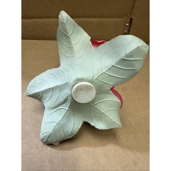 Vintage Capodimonte Porcelain Red Rose Figurine Handmade Floral Sculpture Italy - Picture 7 of 9